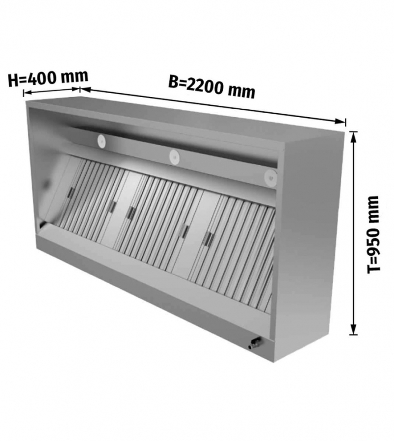 Kastenhaube mit LED Beleuchtung B 220x T 95